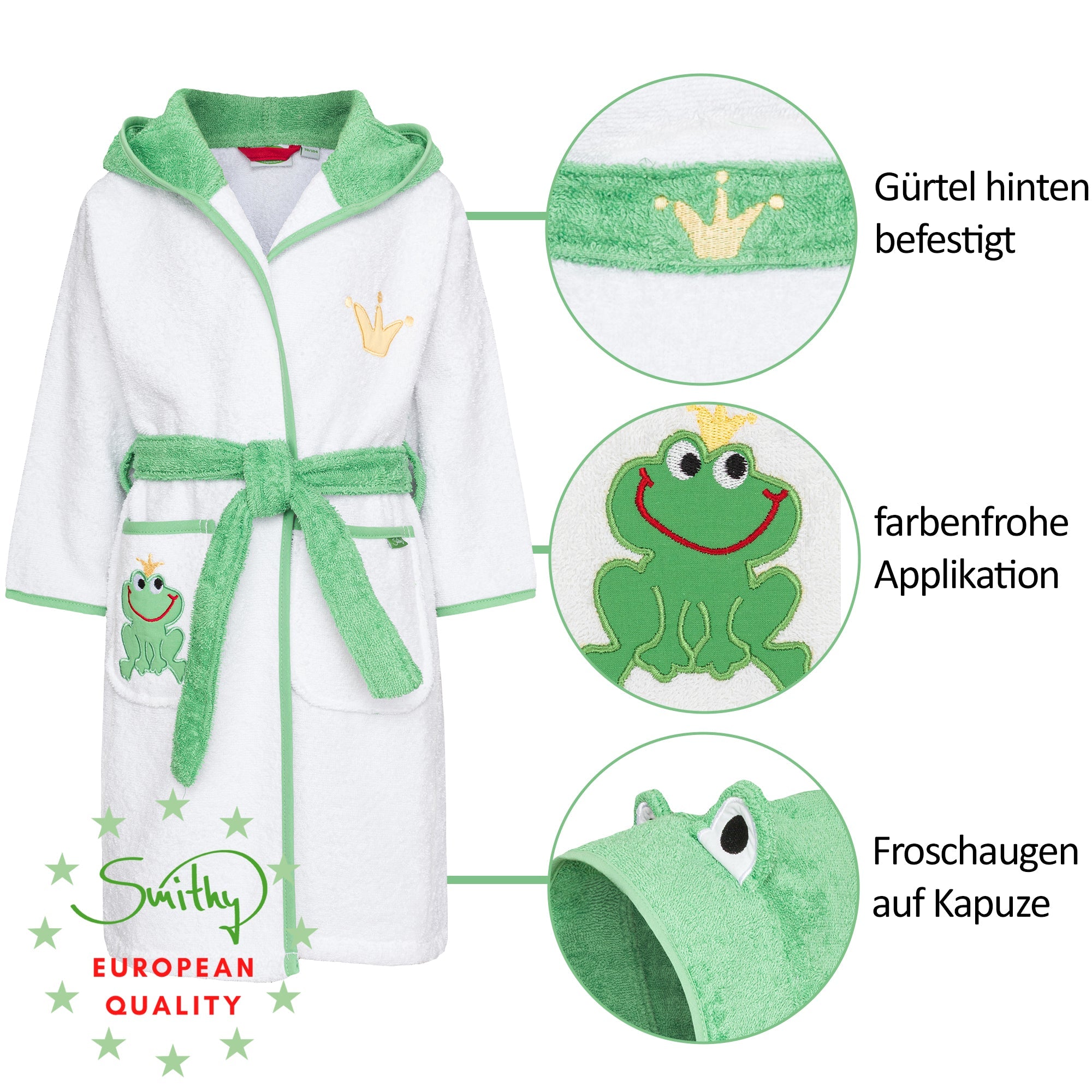 Bademantel Frosch mit toller Kapuze - Smithy