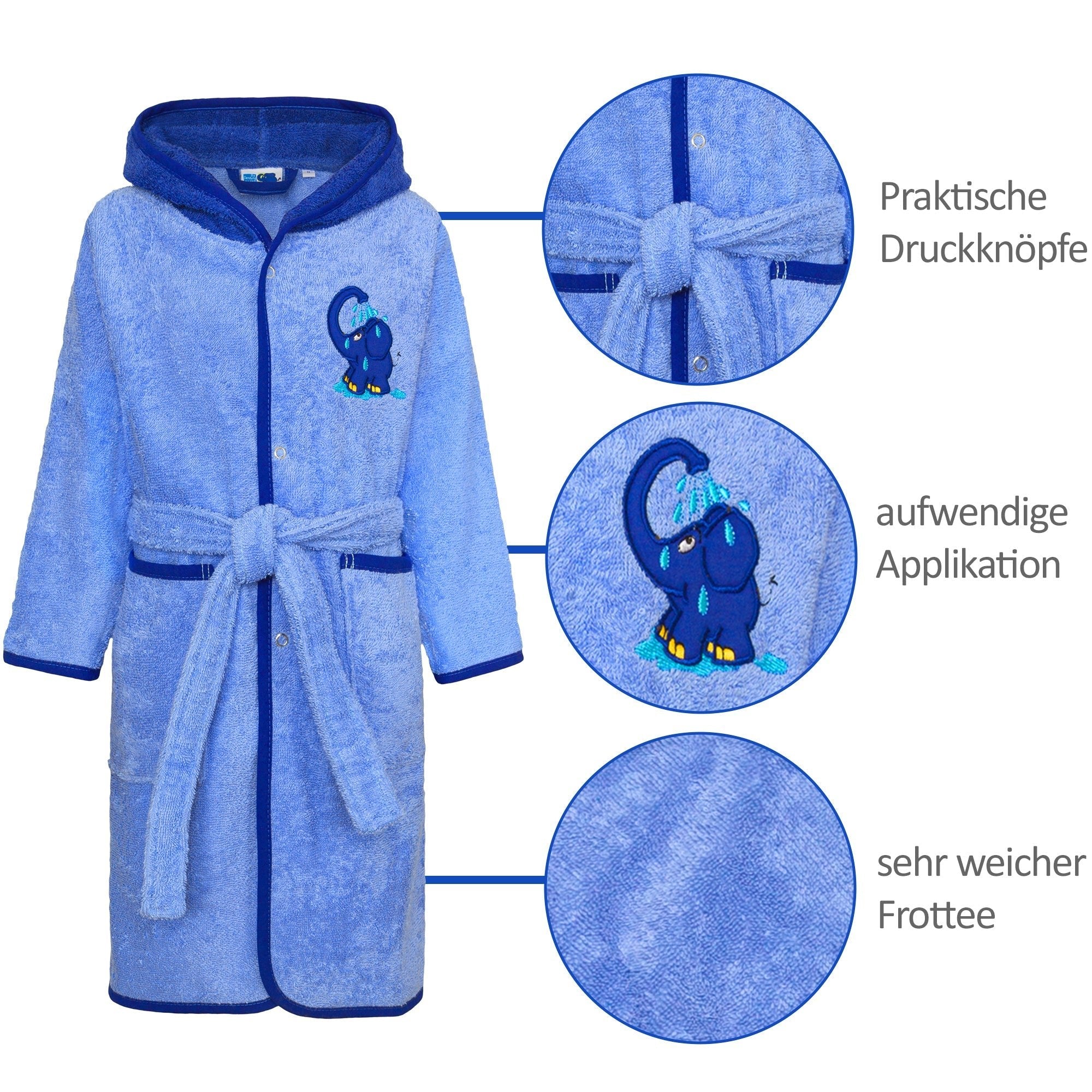 Bademantel mit dem blauen Elefanten - Smithy