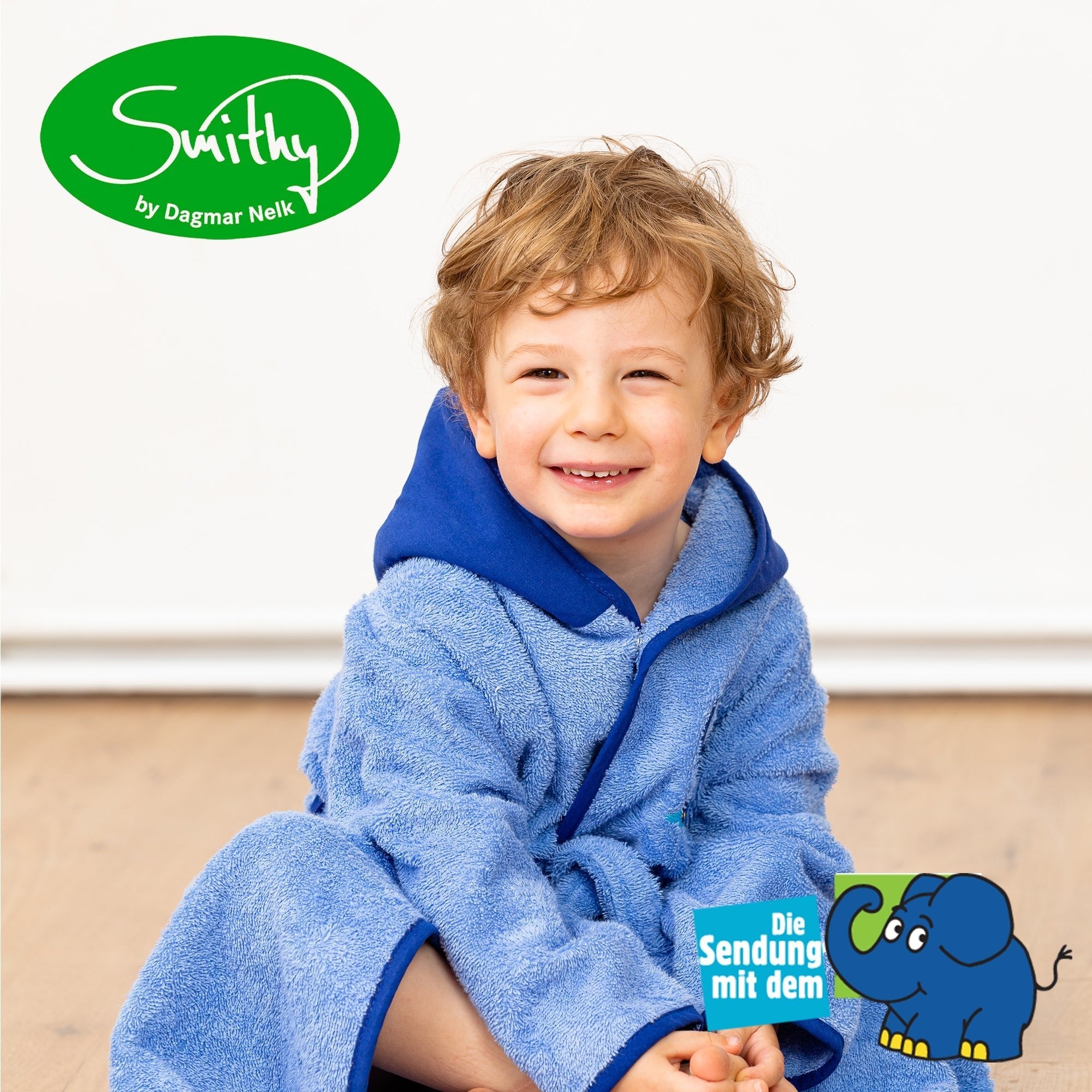 Bademantel mit dem blauen Elefanten - Smithy