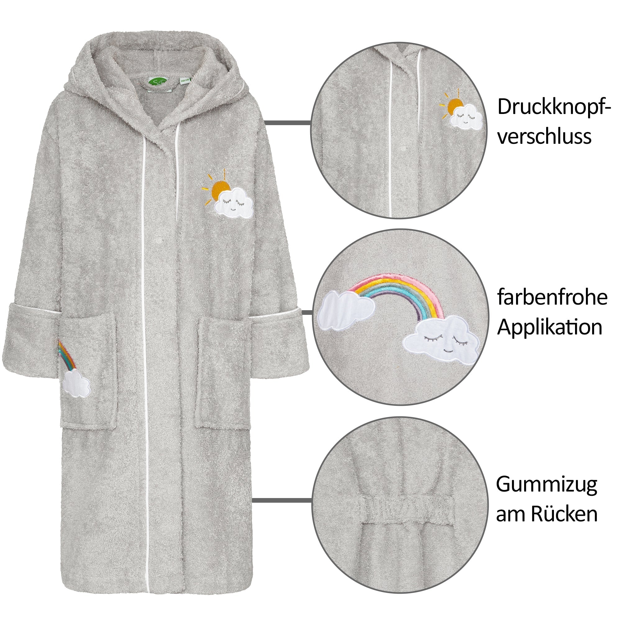 Bademantelel mit Regenbogen und Wolke - Smithy