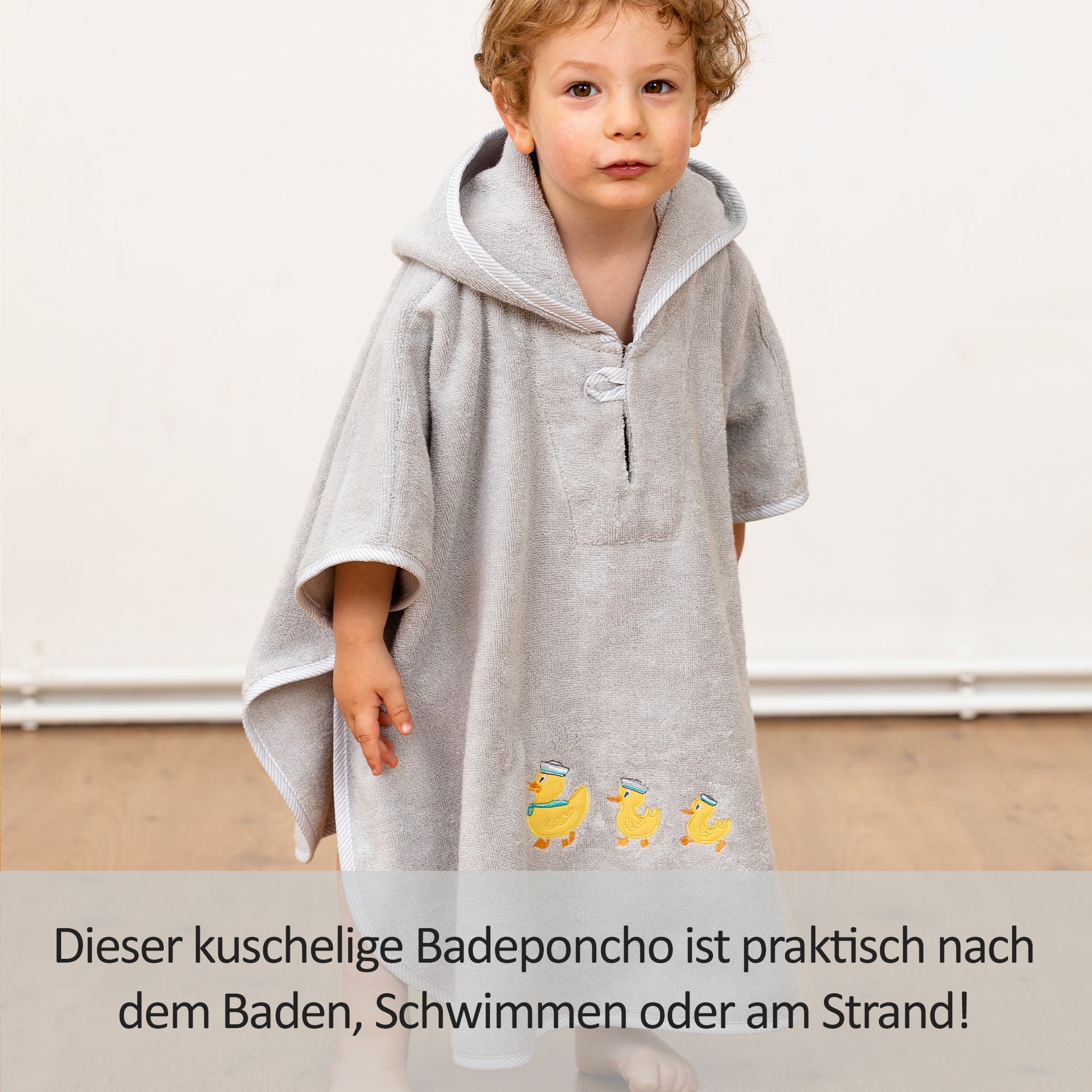 Badeponcho Premium Baumwolle, grau - Smithy