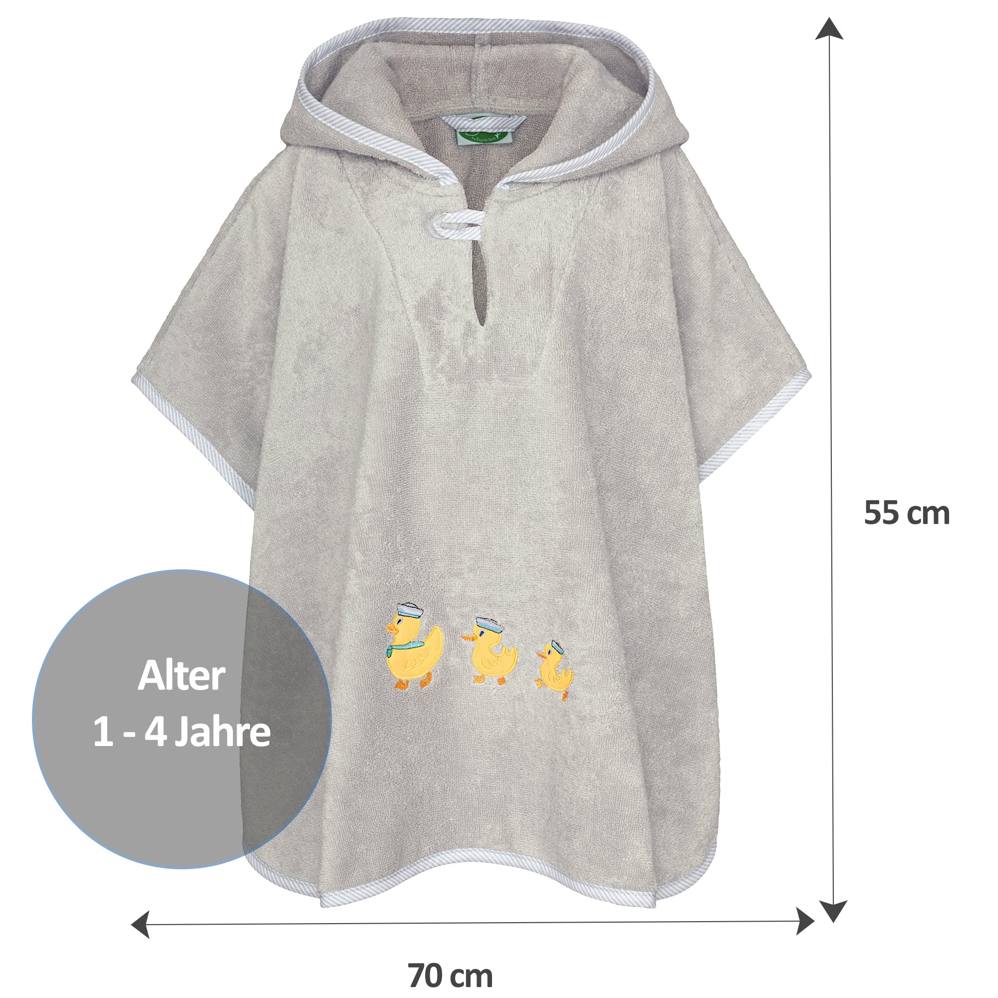 Badeponcho Premium Baumwolle, grau - Smithy