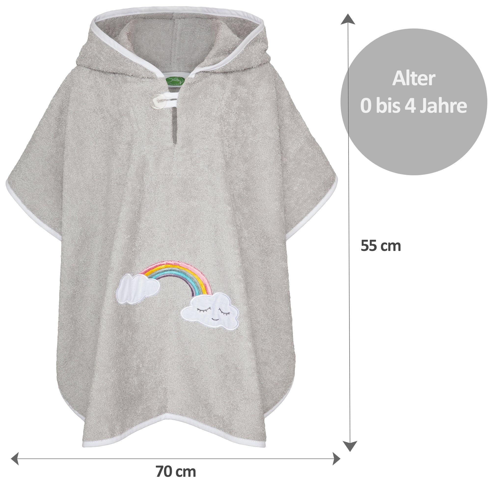 Badeponcho Wolke Regenbogen, Größe 1 bis 4 Jahre - Smithy