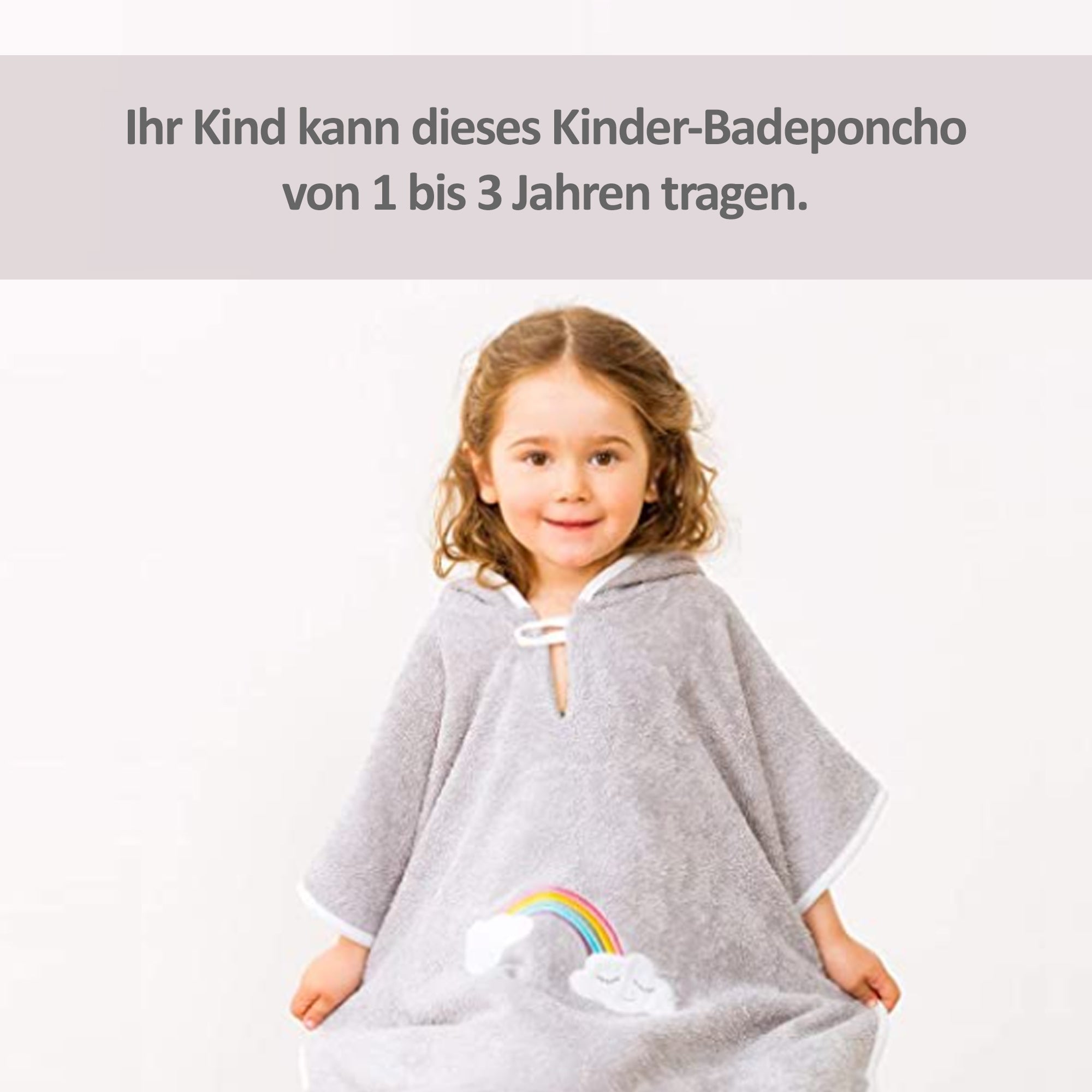 Badeponcho Wolke Regenbogen, Größe 1 bis 4 Jahre - Smithy