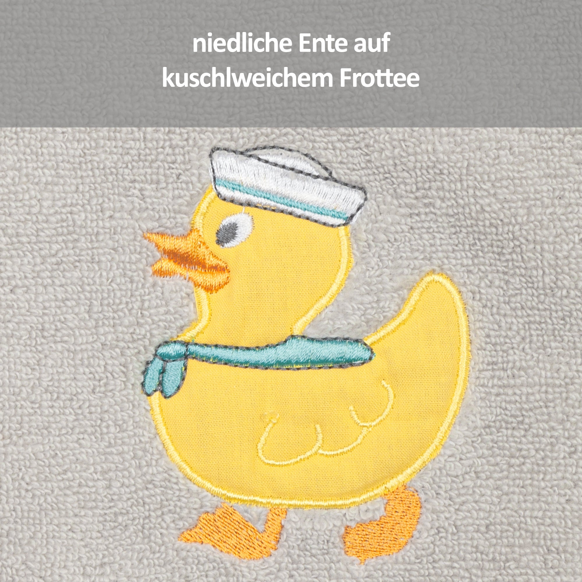 Handtuch Ente, hellgrau, 50 x 100 cm - Smithy