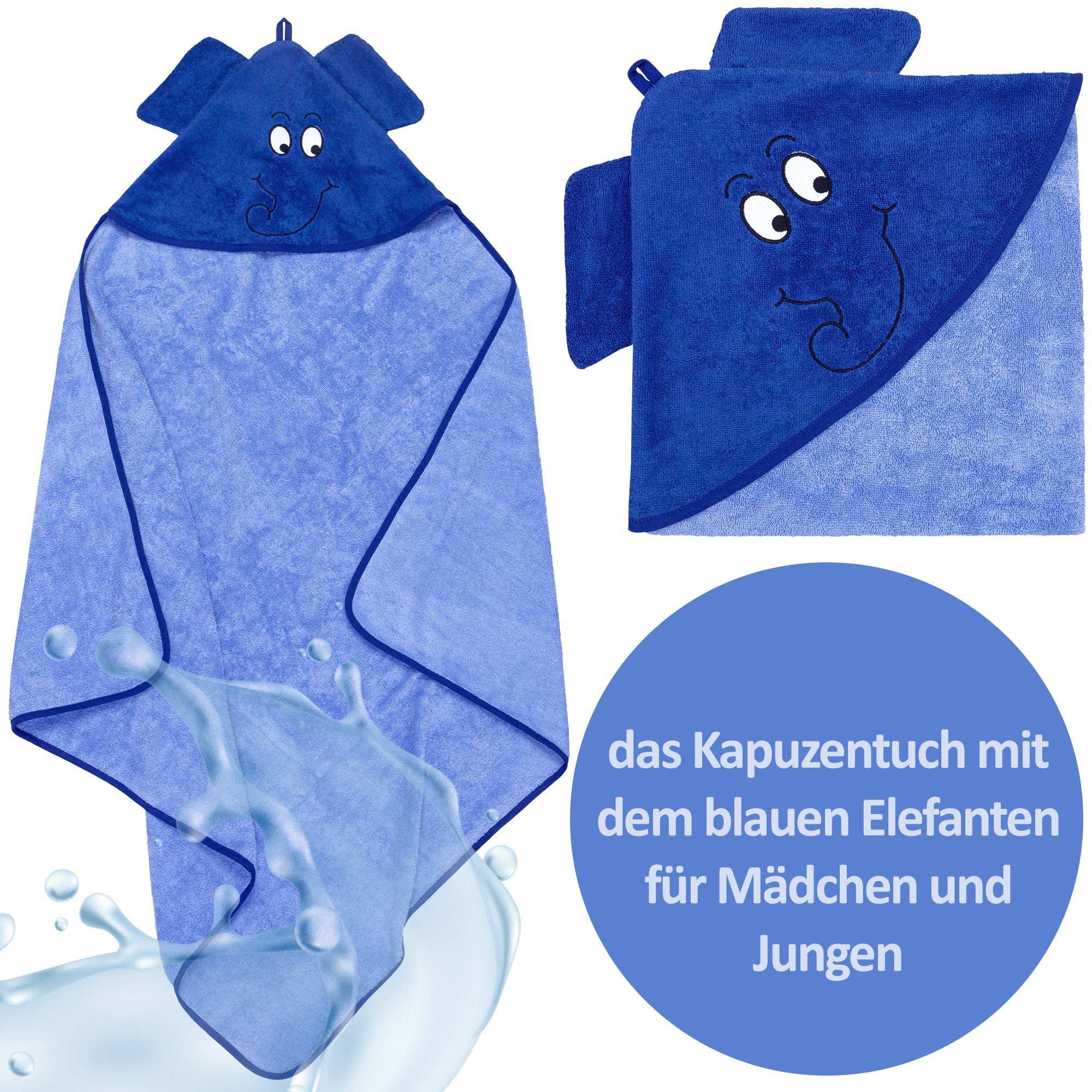 Kapuzenhandtuch Elefant, 100 x100 - Smithy