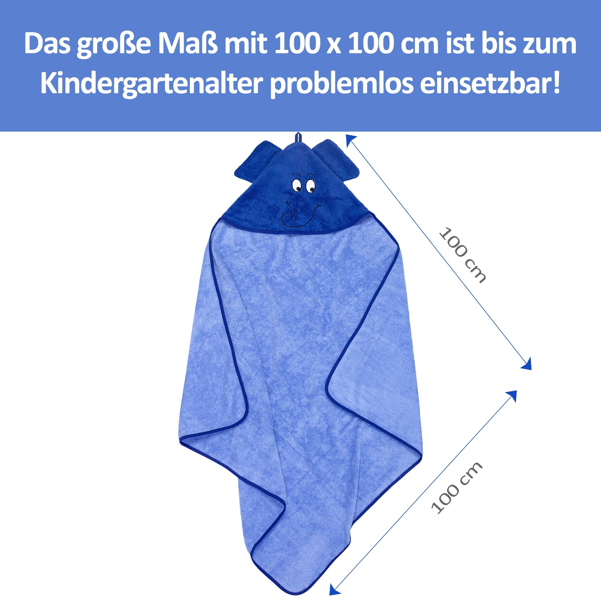 Kapuzenhandtuch Elefant, 100 x100 - Smithy