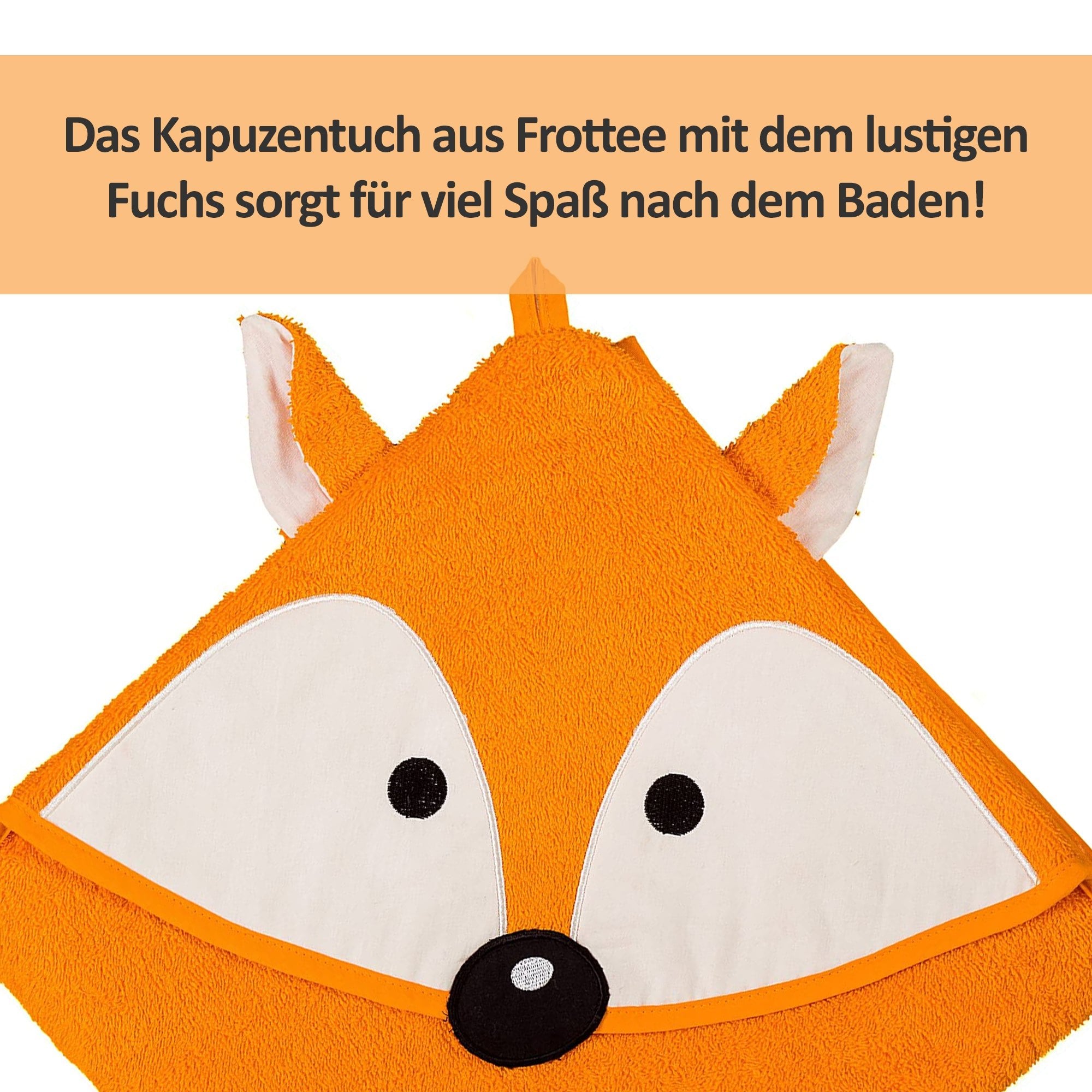 Kapuzenhandtuch Fuchs, 100x100 cm - Smithy