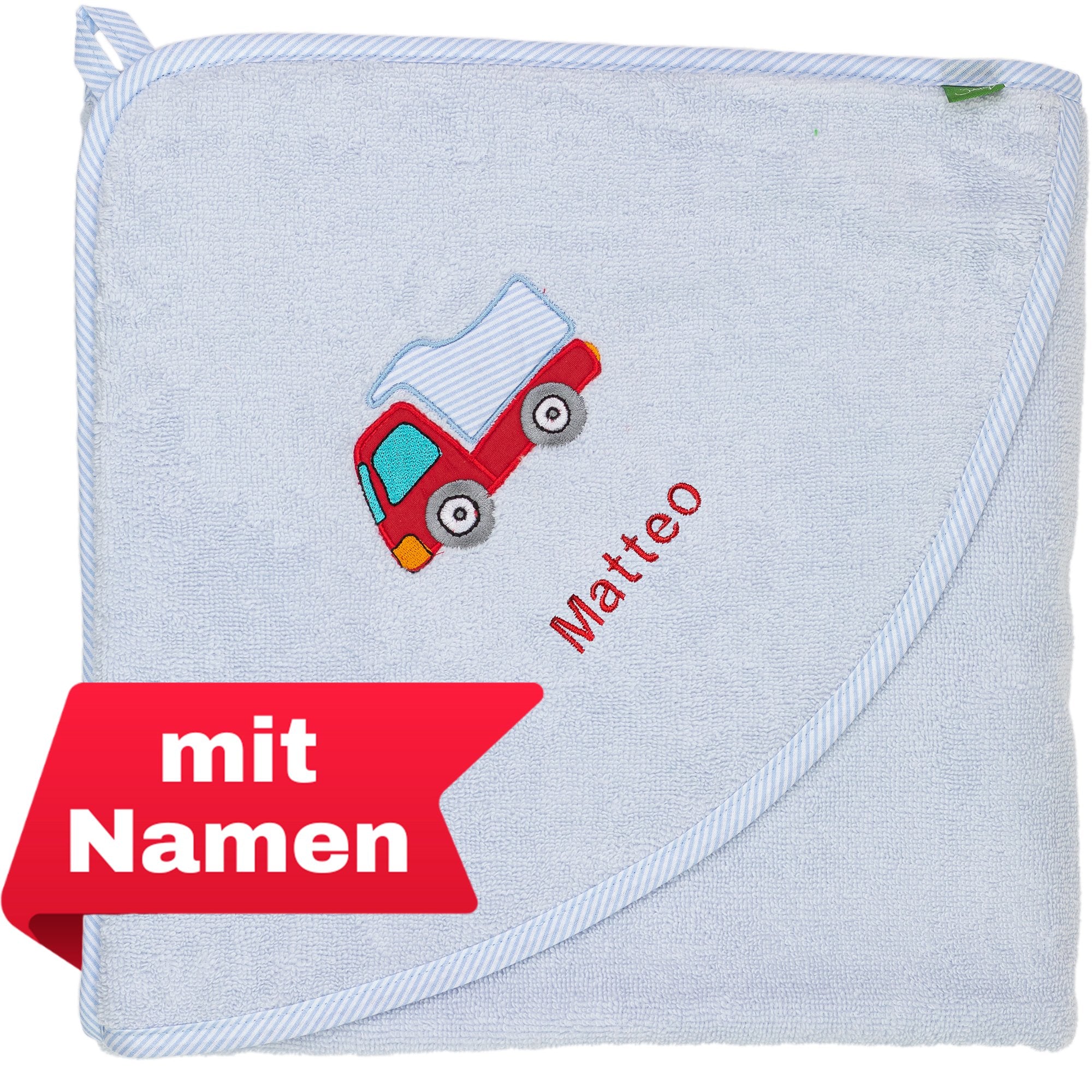 Kapuzenhandtuch Laster, personalisiert - Smithy