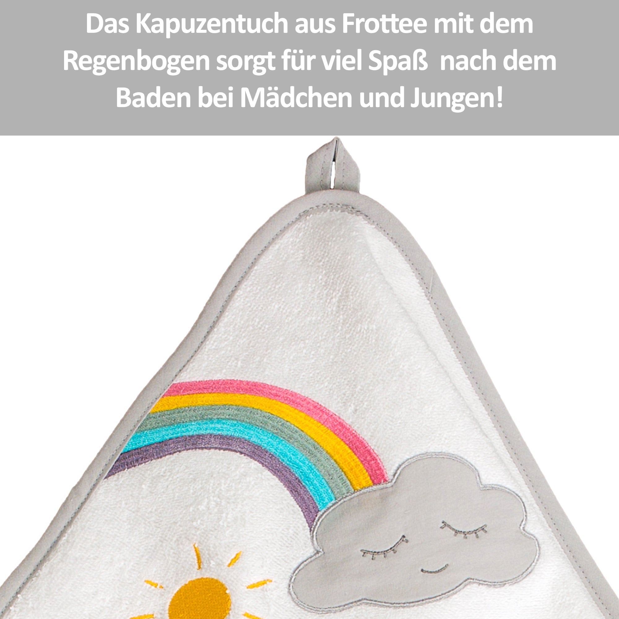 Kapuzenhandtuch Regenbogen, 100x100 cm - Smithy