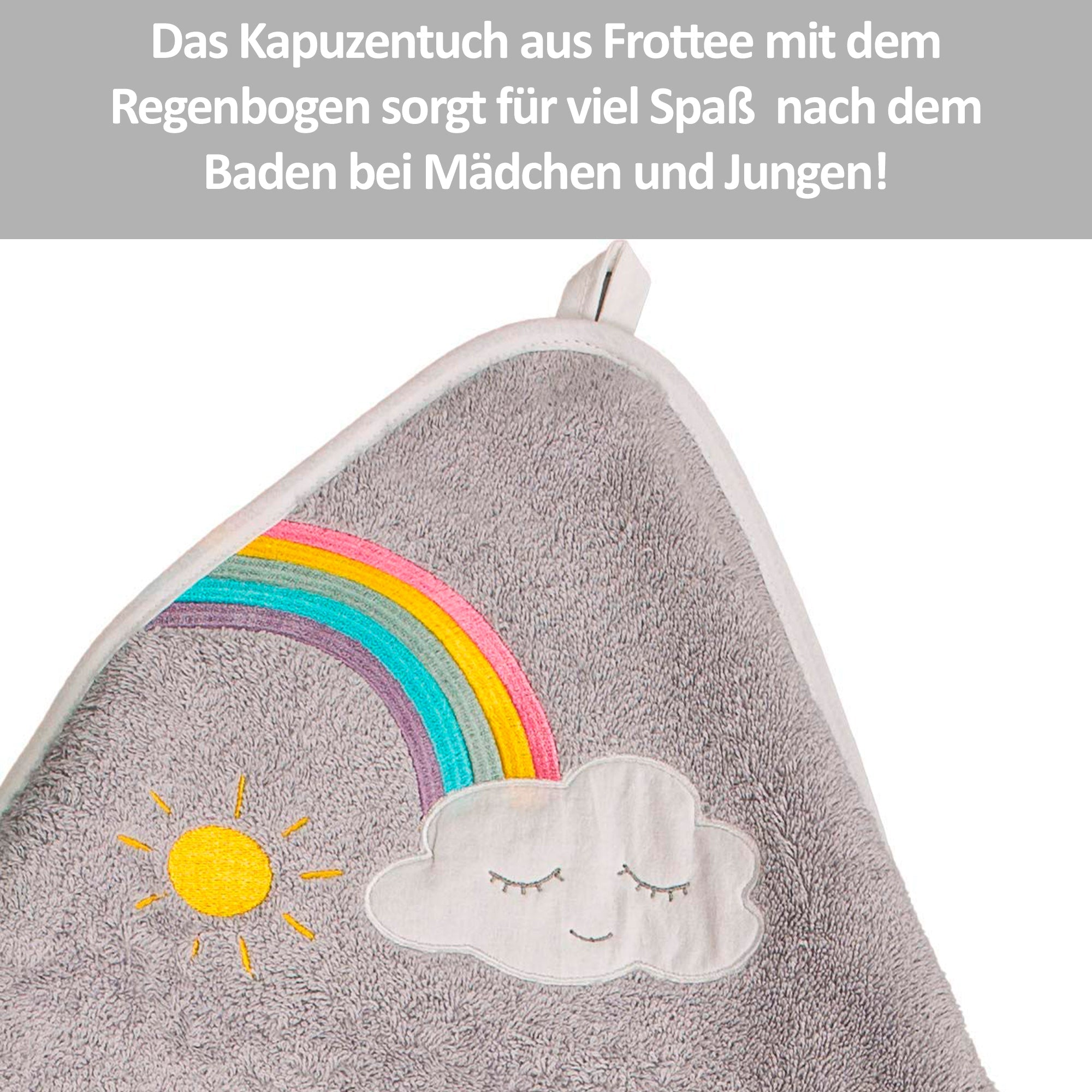 Kapuzenhandtuch Regenbogen, 100x100 cm - Smithy