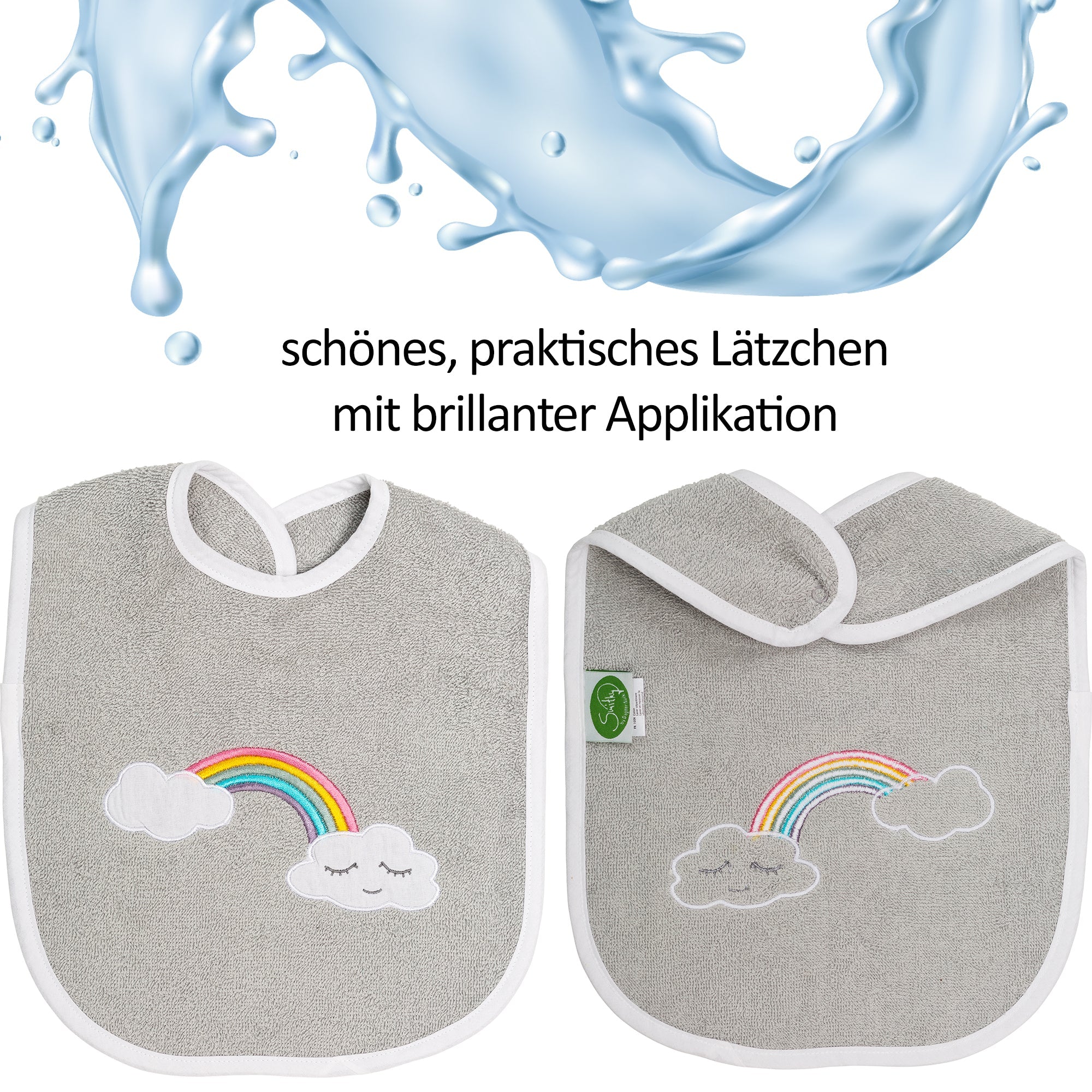 Lätzchen Regenbogen, grau - Smithy