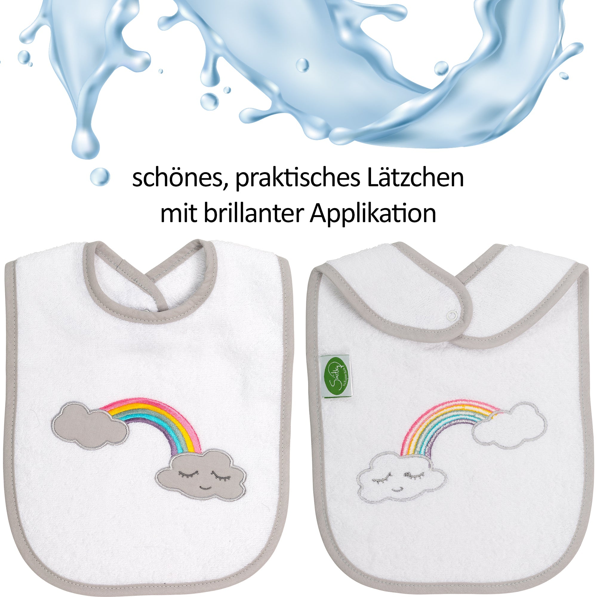 Lätzchen Regenbogen, weiß - Smithy
