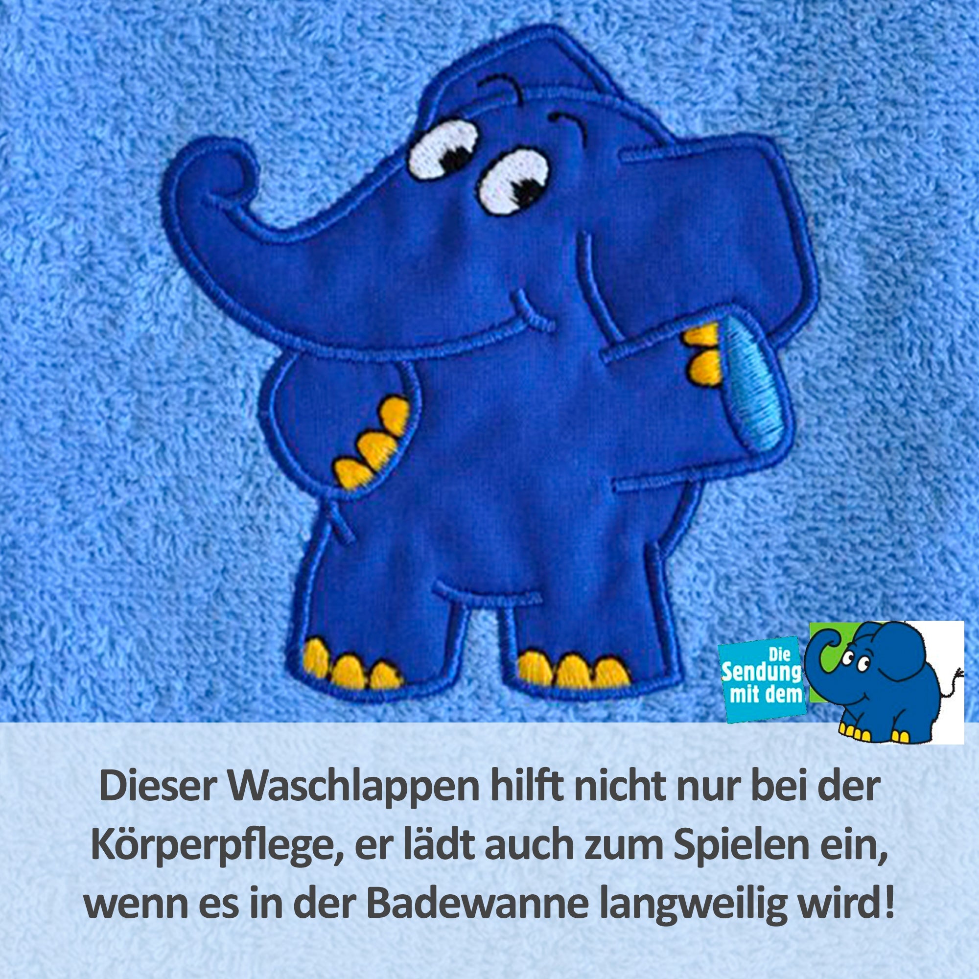 Waschhandschuh mit dem blauen Elefanten - Smithy