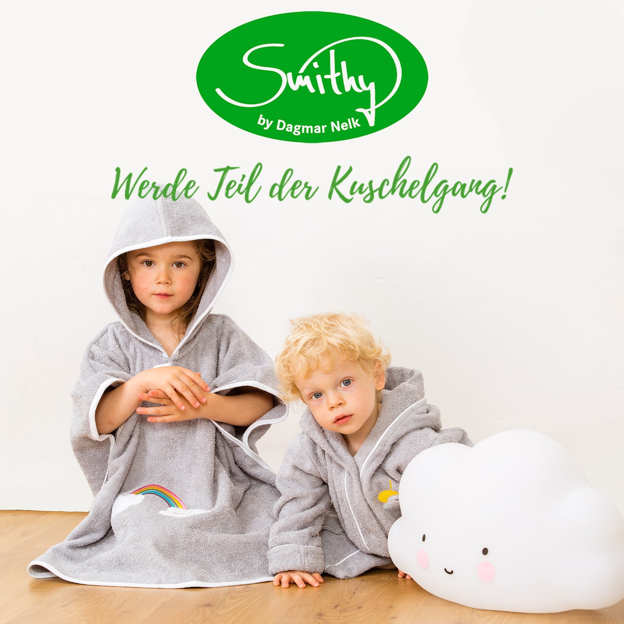 Waschhandschuh Regenbogen, grau - Smithy