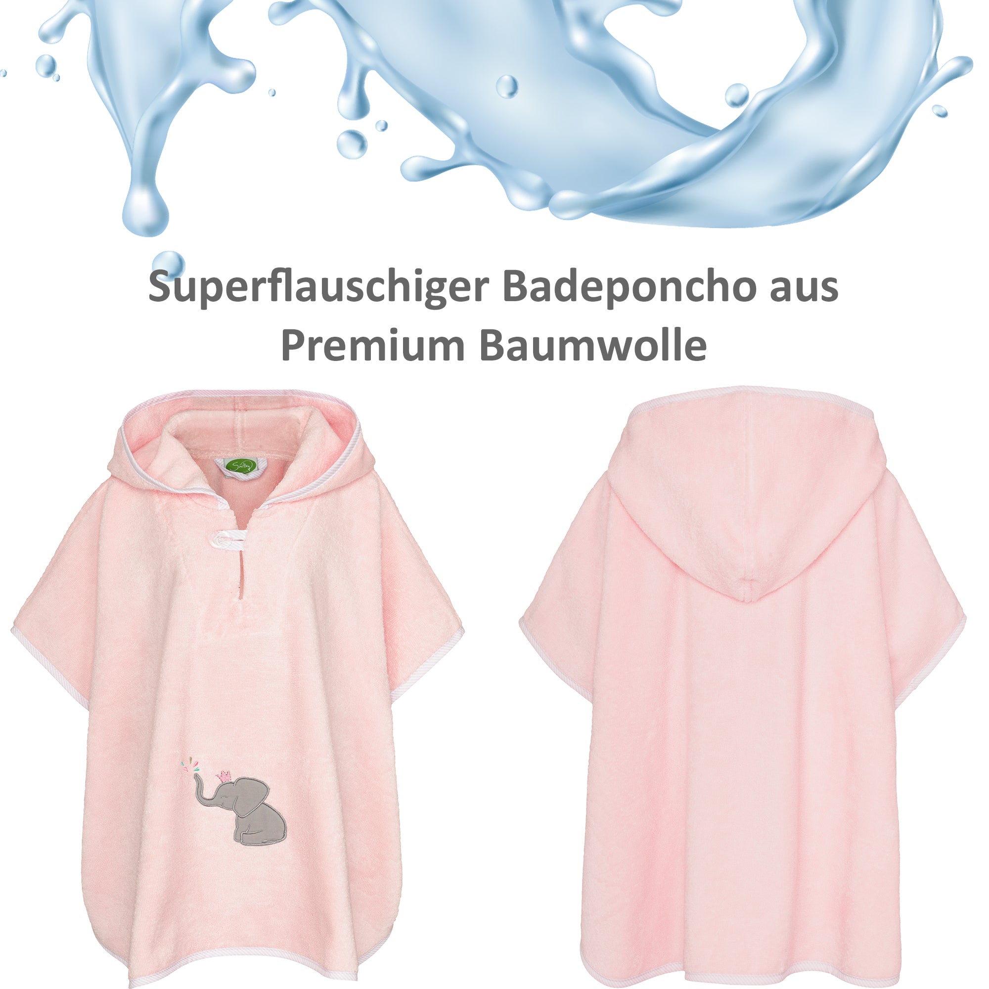 Badeponcho Premium Baumwolle, rosa