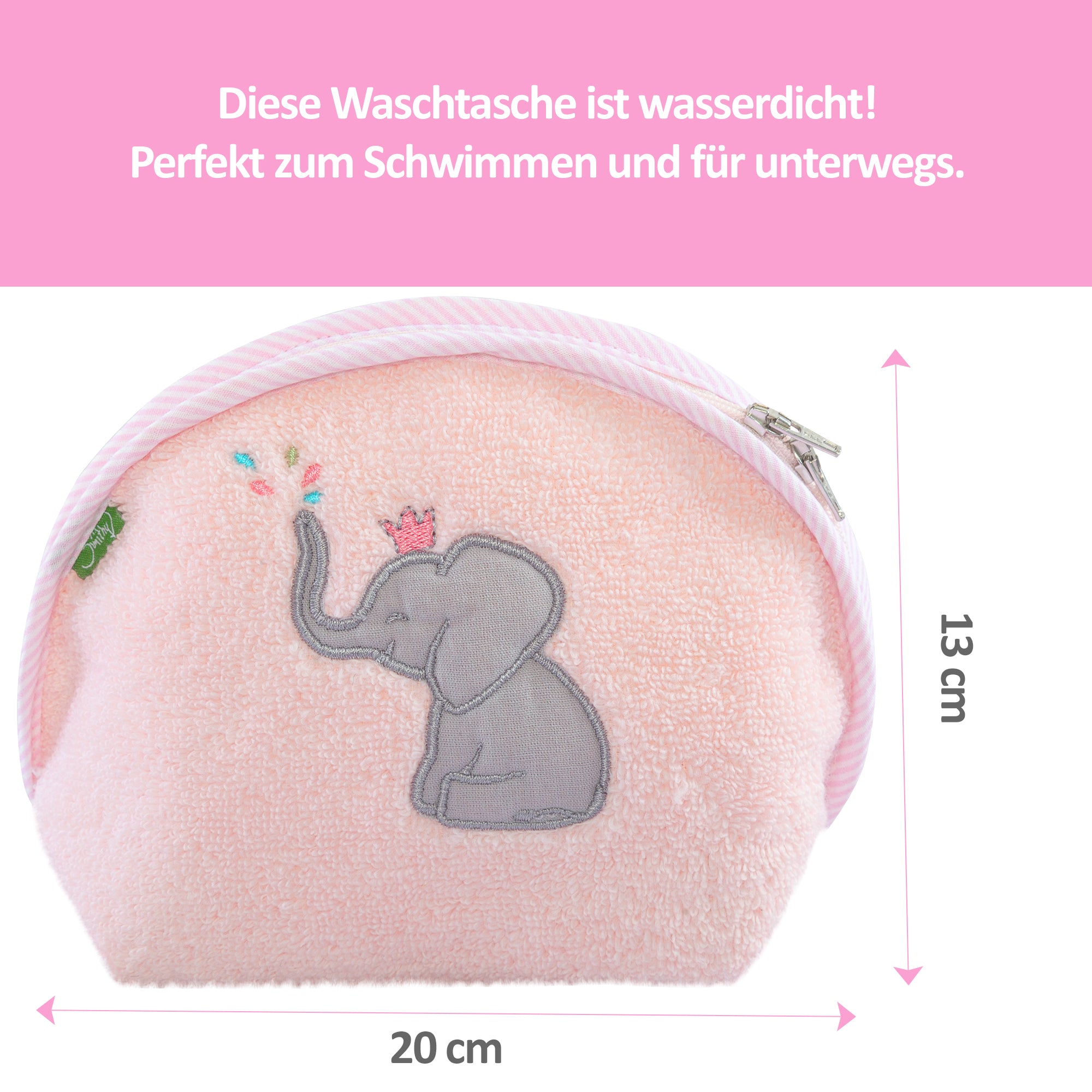 Waschtasche Elefant, rosa