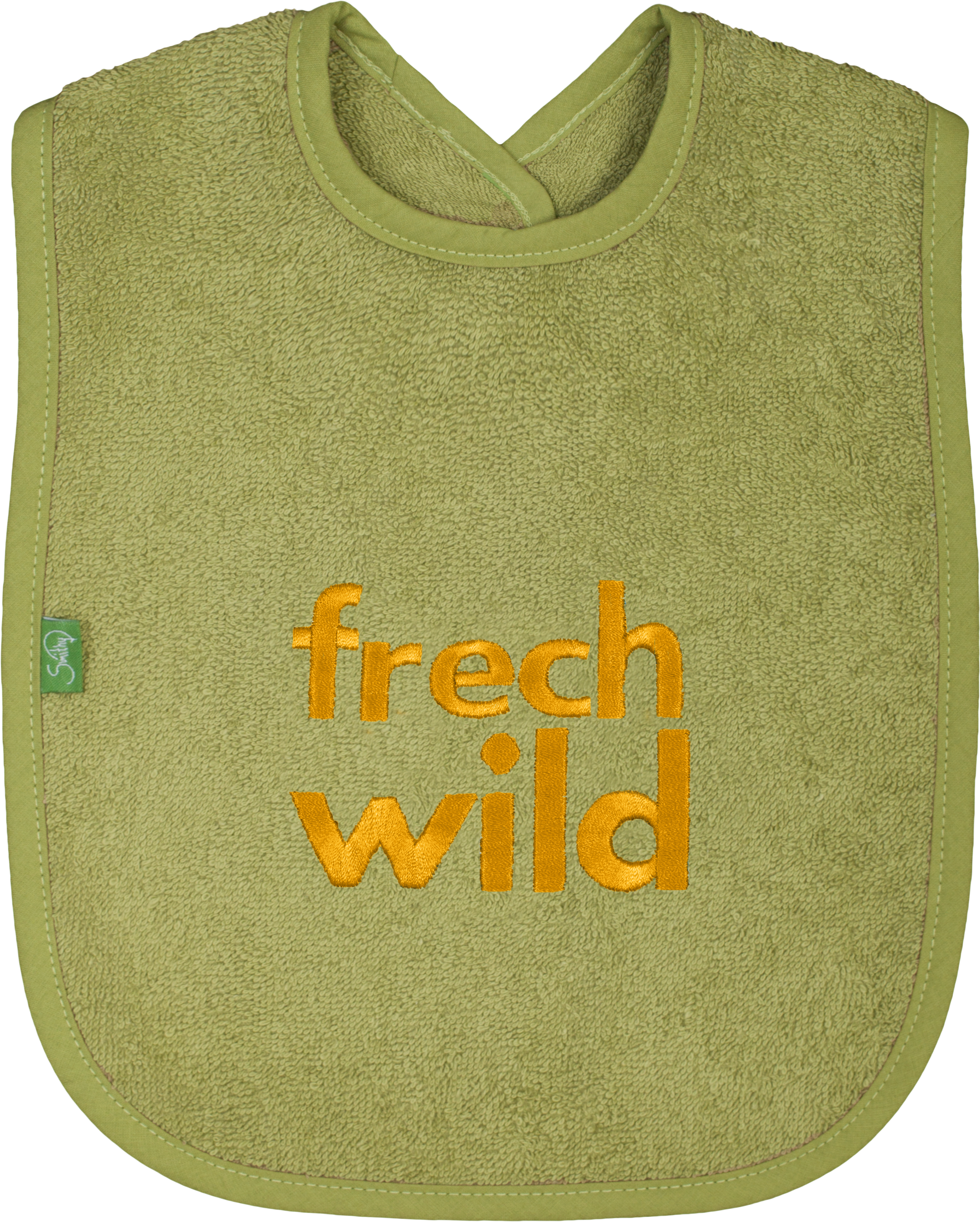 Lätzchen "wild frech", Bio-Baumwolle, moos