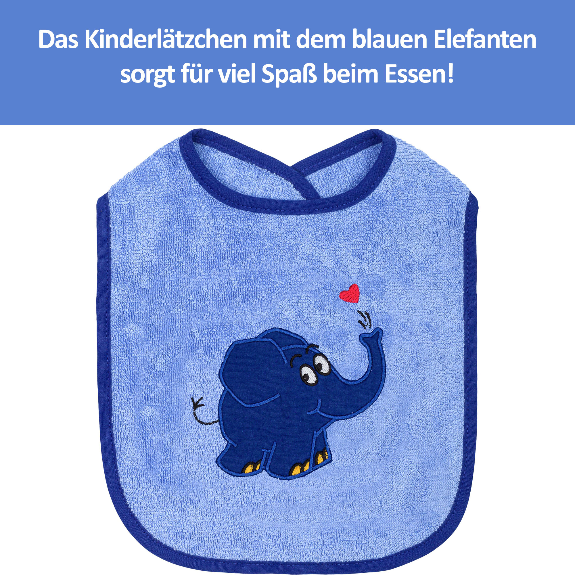 Lätzchen blauer Elefant mit Herz