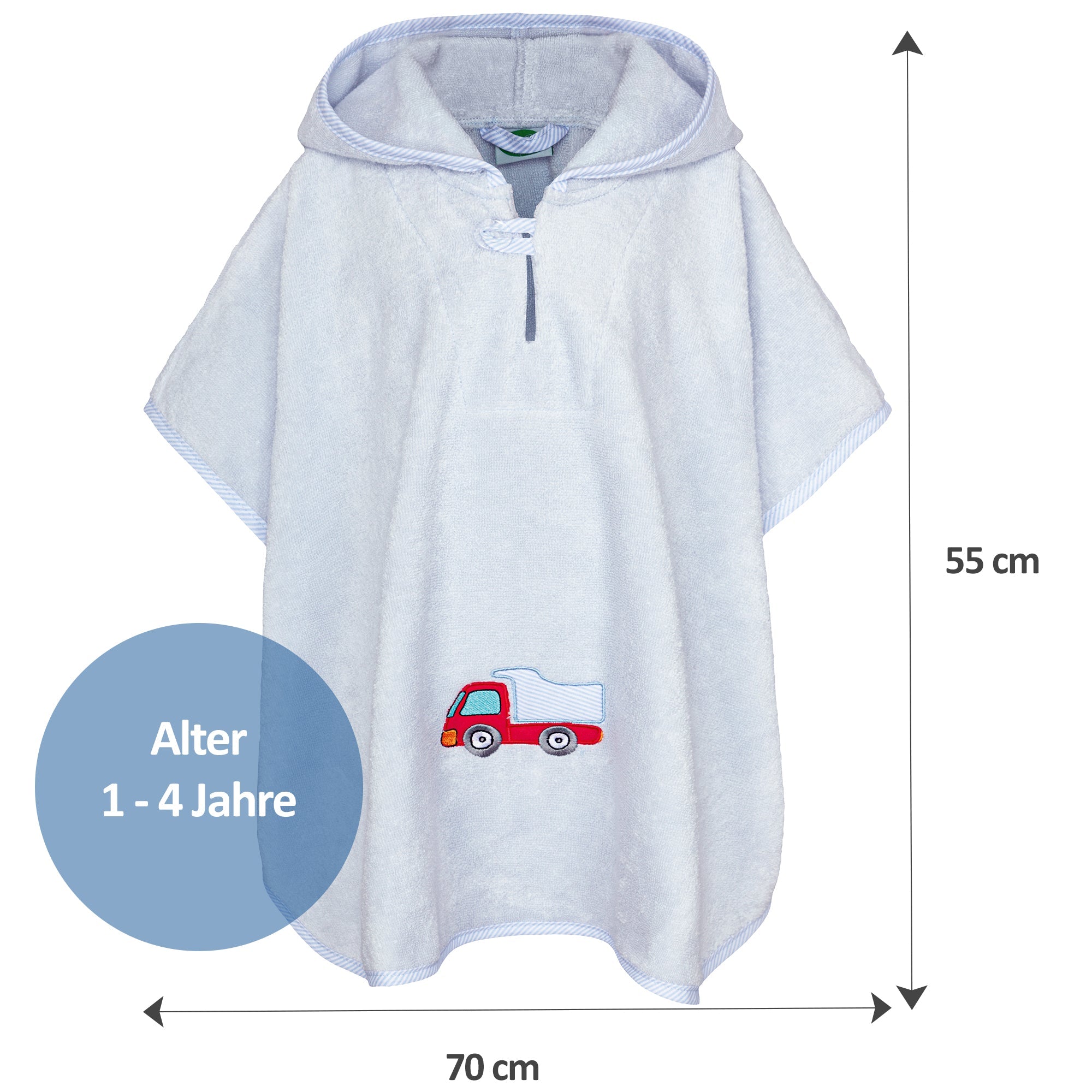 Badeponcho Premium Baumwolle, blau - Smithy