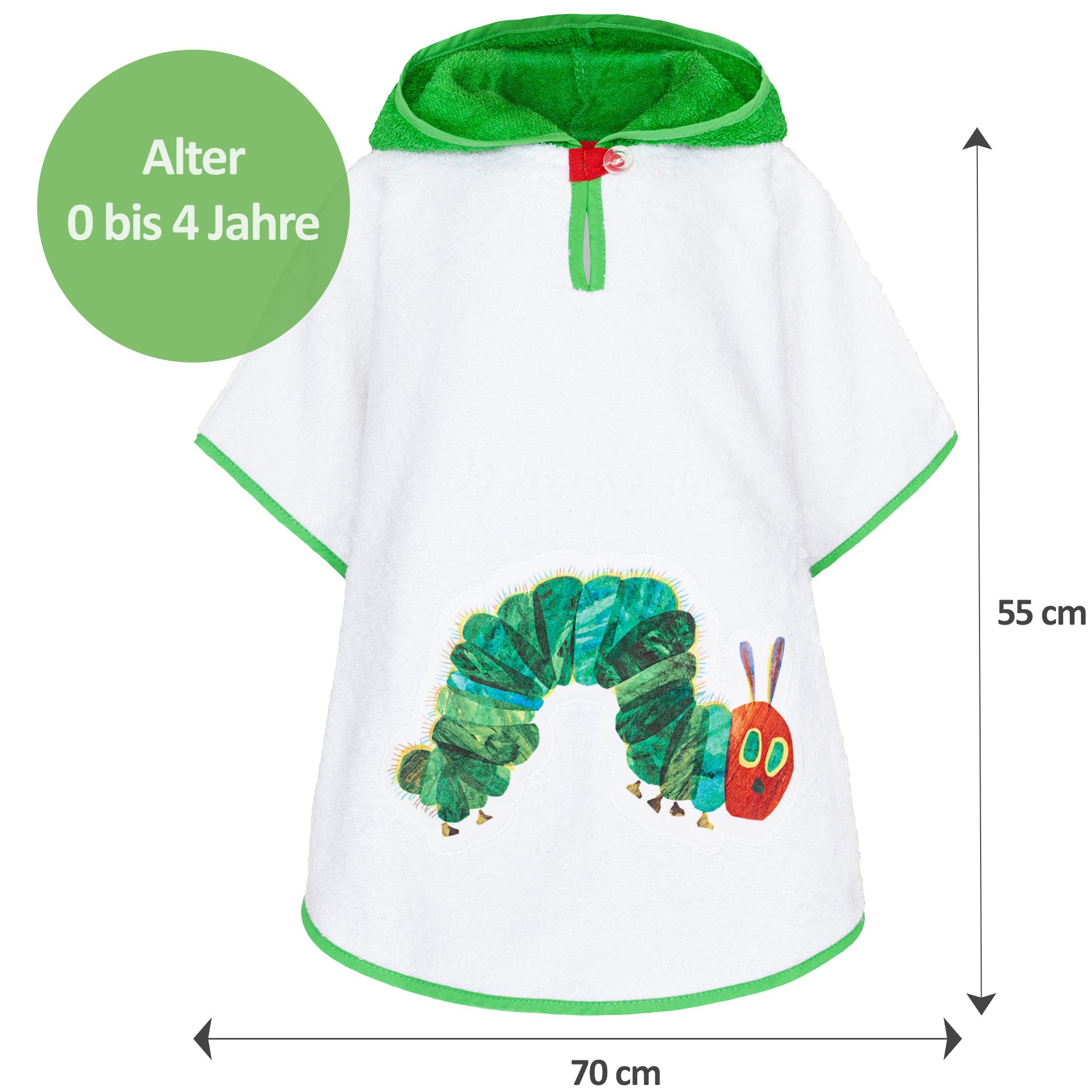 Badeponcho Raupe Nimmersatt, 1 - 4 Jahre - Smithy