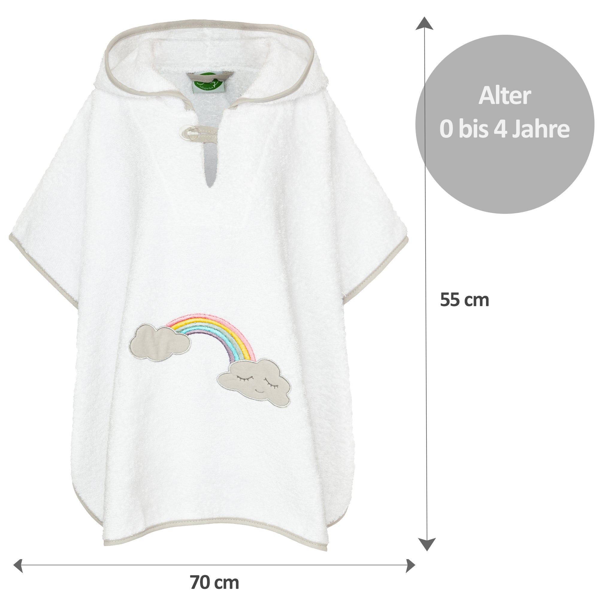 Badeponcho Regenbogen, weiß - Smithy