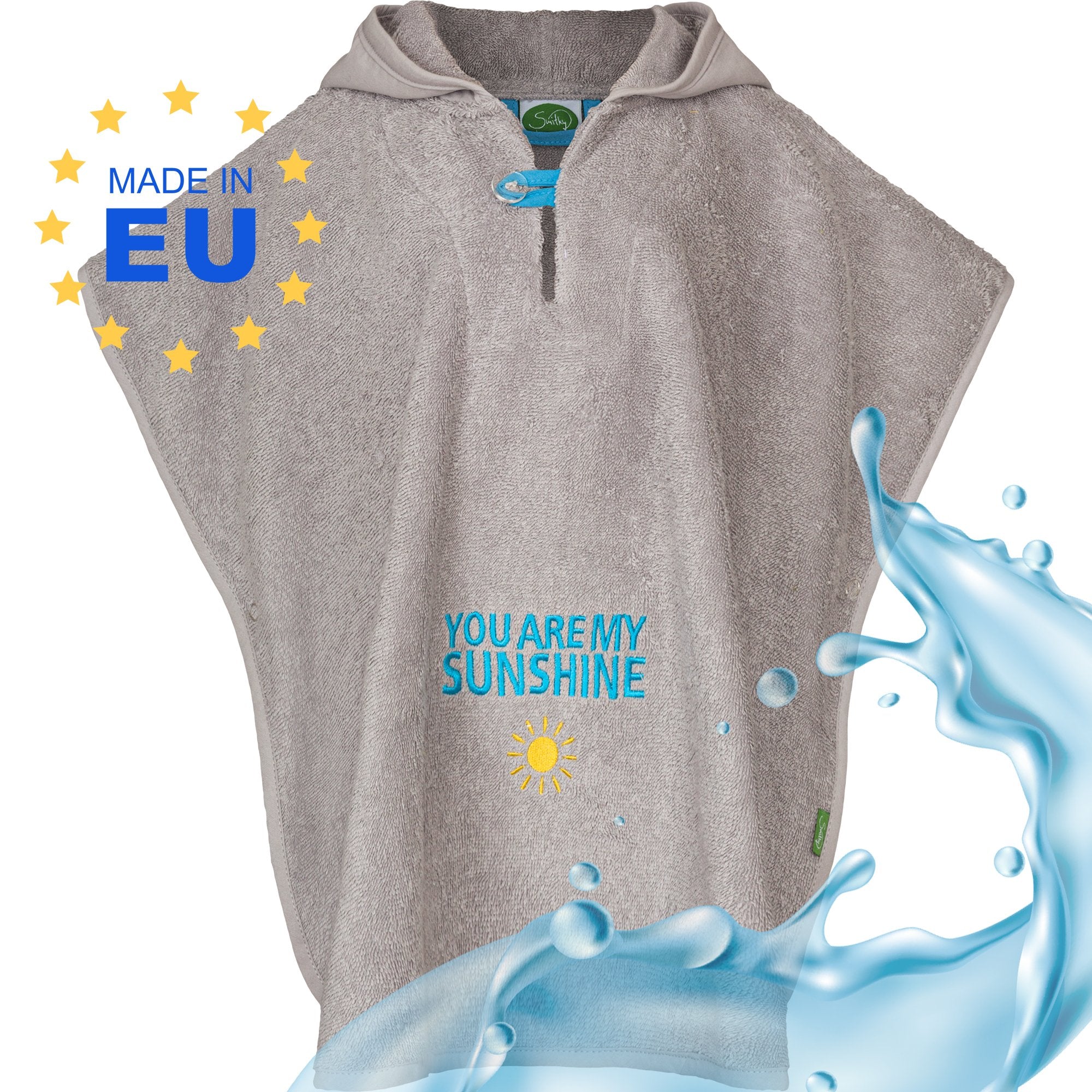 Badeponcho "sunshine" BIO - Baumwolle, grau - Smithy