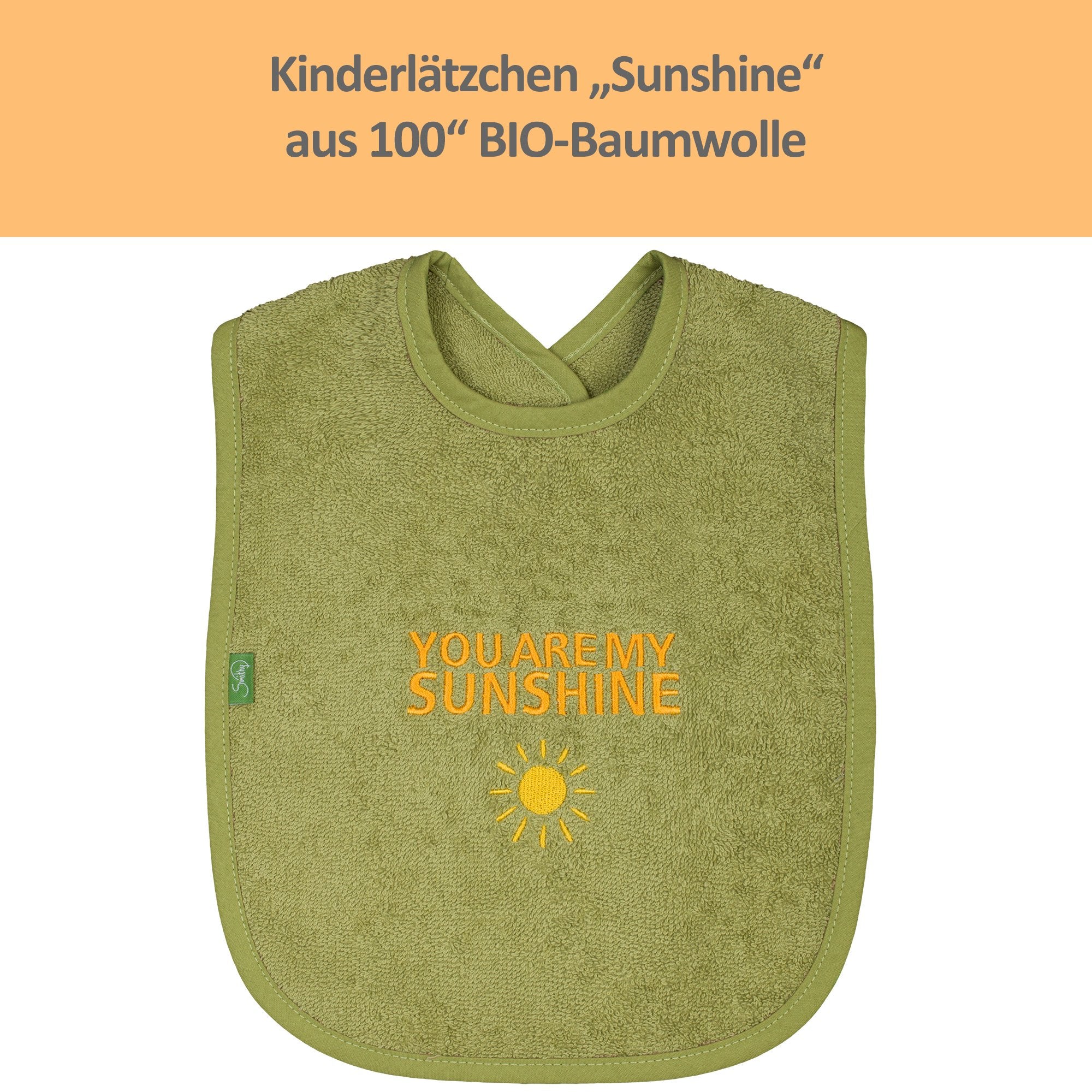 Lätzchen "sunshine", Bio - Baumwolle, moos - Smithy