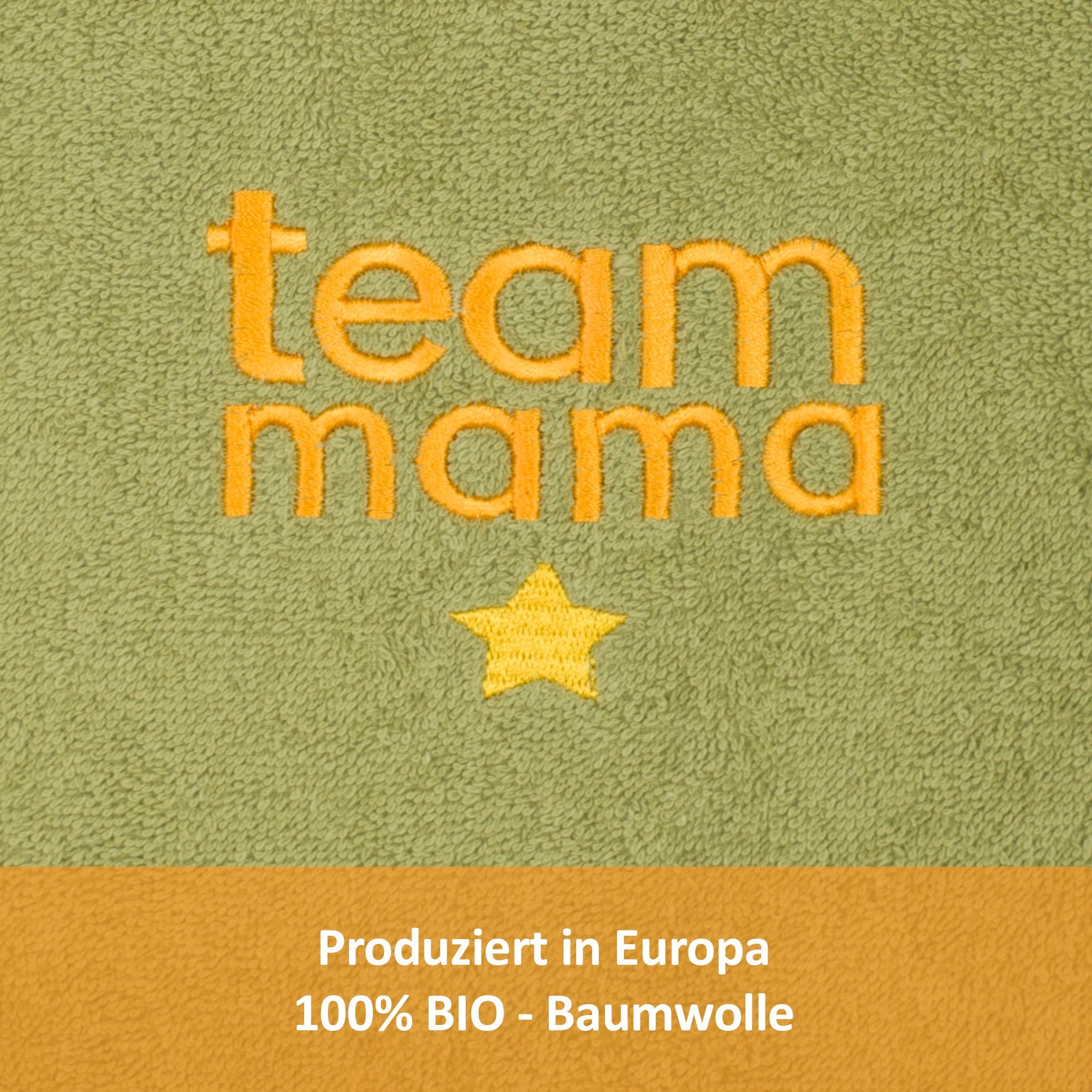 Lätzchen "team mama", Bio - Baumwolle, moos - Smithy