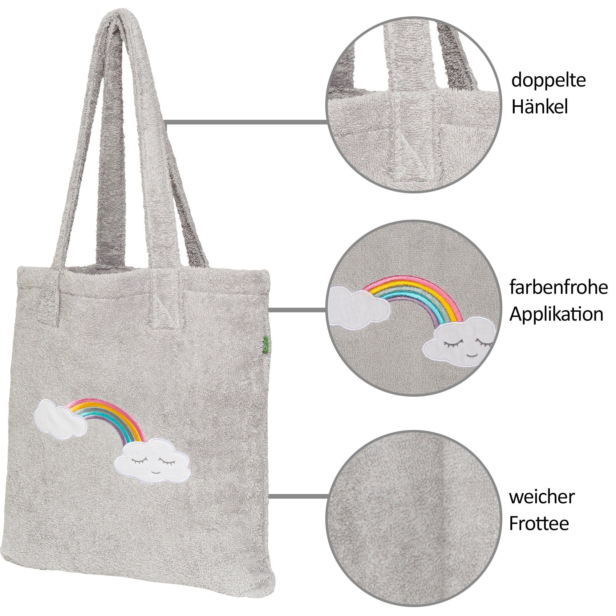 Tote Bag Wolke grau, 40x38 - Smithy