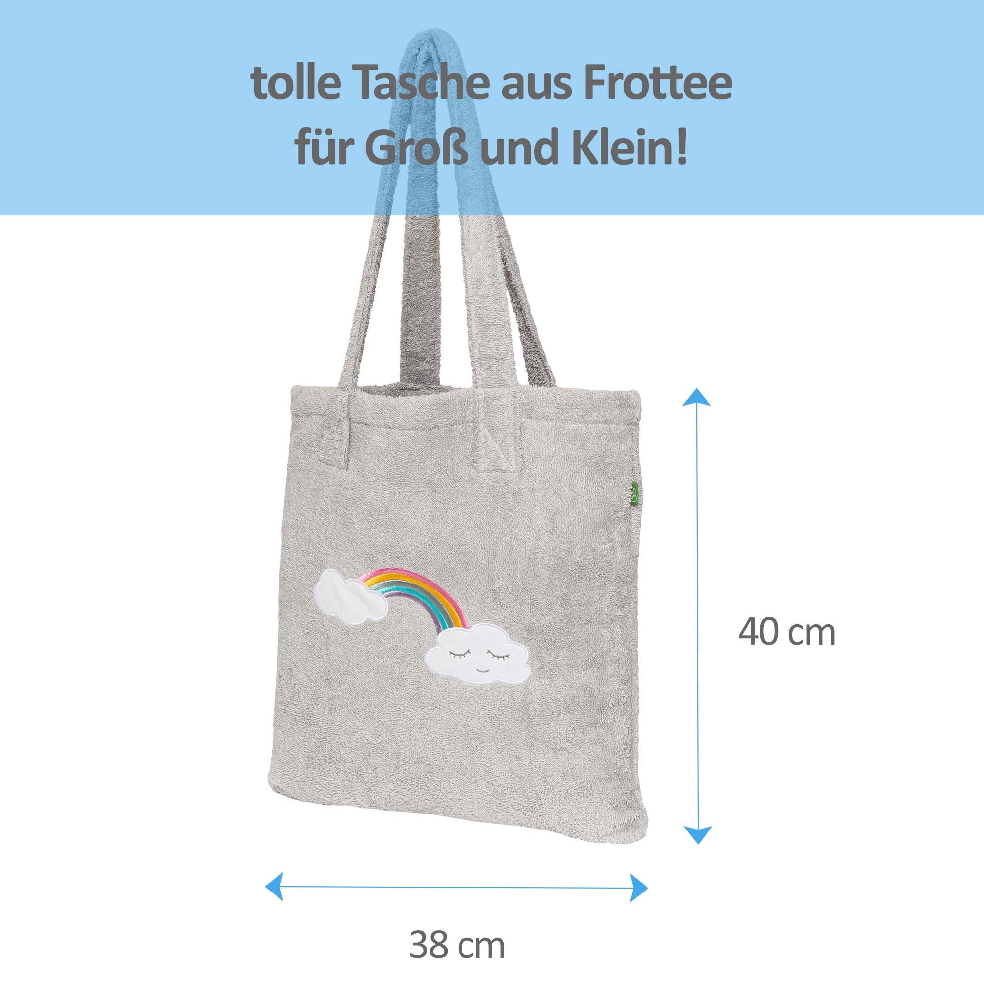 Tote Bag Wolke grau, 40x38 - Smithy