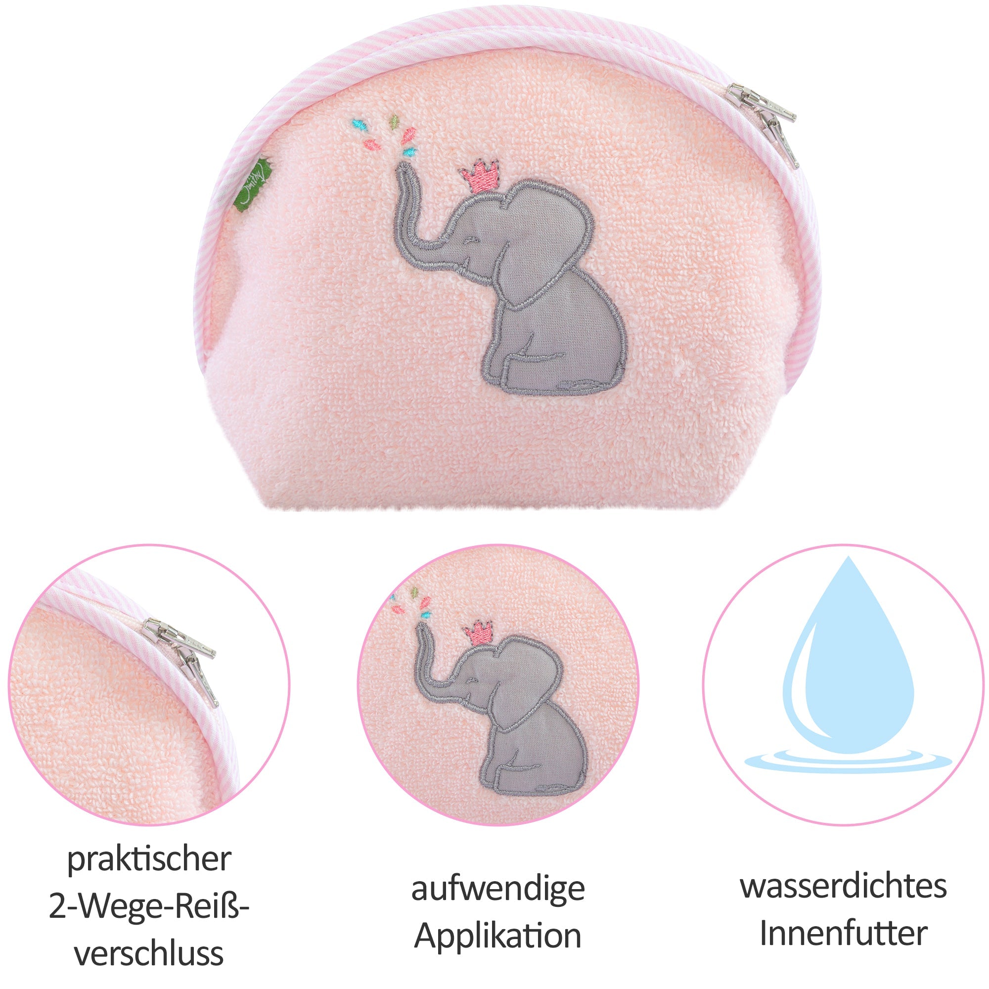 Waschtasche Elefant, rosa - Smithy